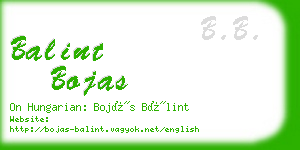 balint bojas business card